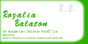 rozalia balaton business card